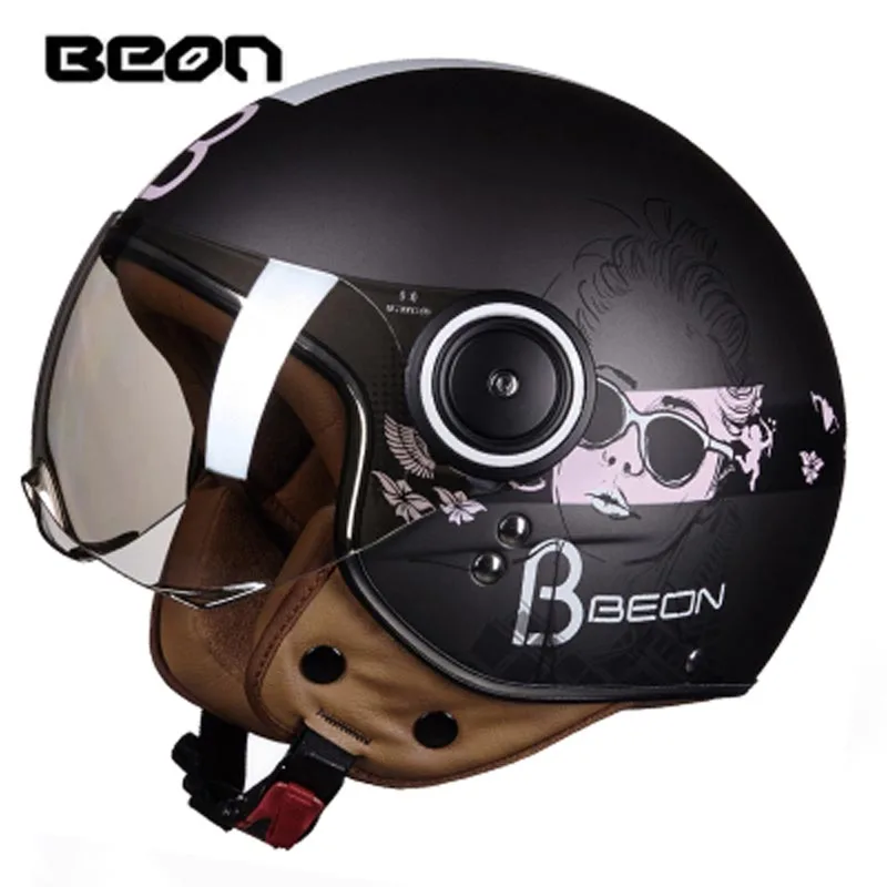 Новые цвета BEON с открытым лицом 3/4 мотоцикл Casco Capacete шлем винтажный Ретро скутер шлем