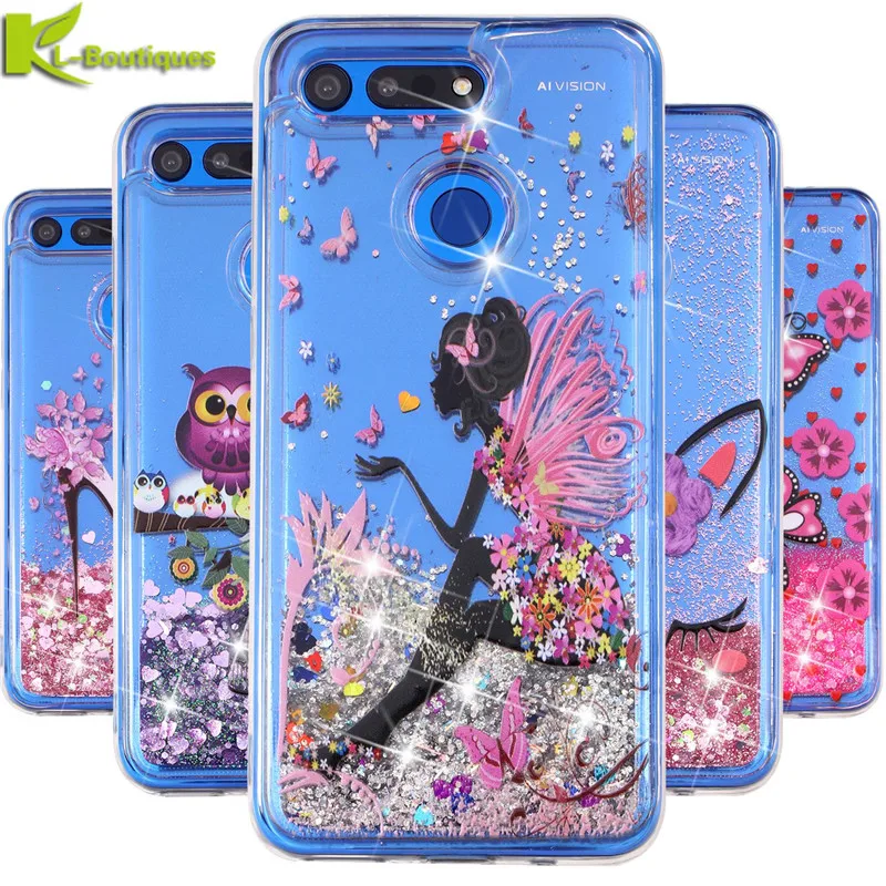 

Soft Case on sFor Etui Huawei Honor View 20 Cases for Huawei Honor V20 V 20 HonorV20 Cover Glitter Dynamic Liquid Case Coque