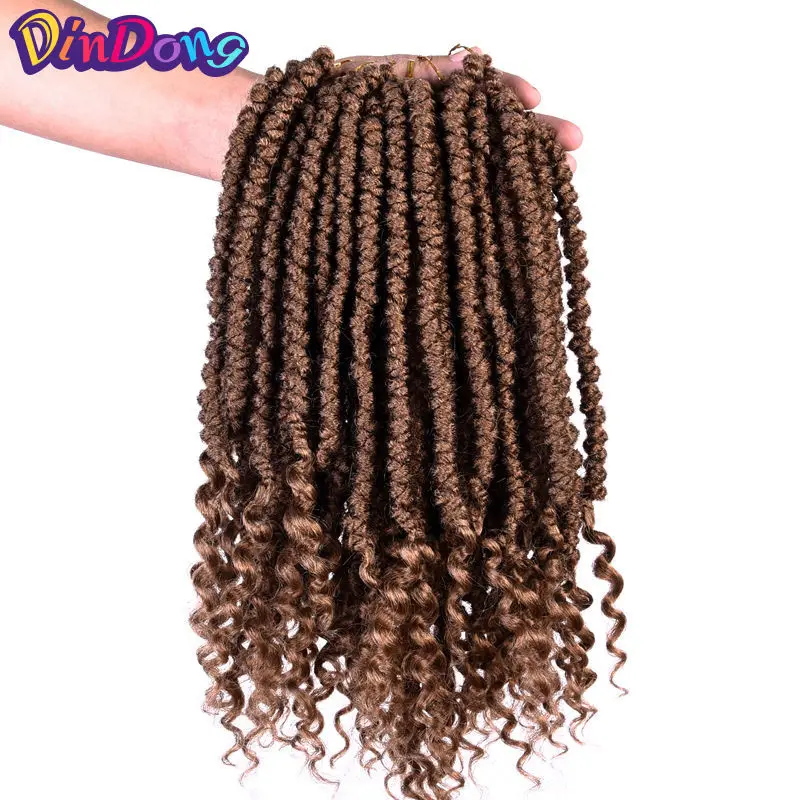 DinDong 12 Inch 12Roots Senegalese Twist Hair Crochet Braid Hair Extensions Pure Synthetic Hair Braiding For Woman