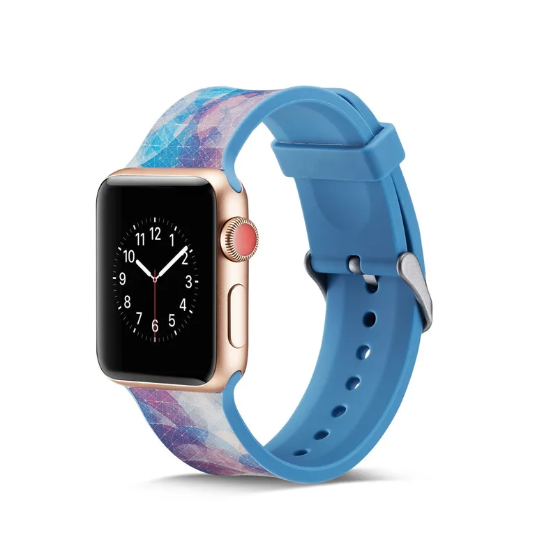 Ремешок для Apple Watch 4 3 ремешок 38 мм 44 VIOTOO женский цветной с рисунком силиконовый