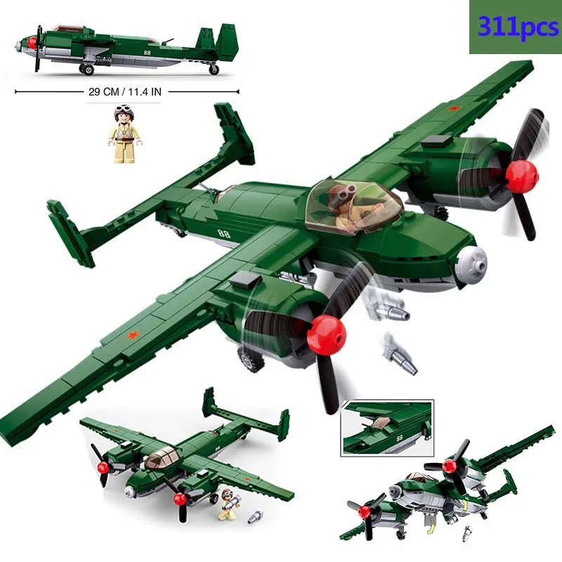 311pcs-Military-series-WW2-Russian-Tu-2-Bomber-SWAT-Police-Team-Building-Blocks-army-ier-Figures