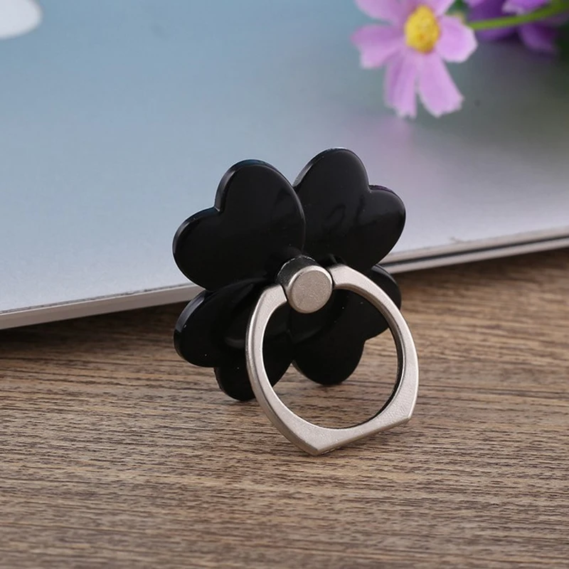 

Four Leaf Clover Phone Finger Ring Holder flower phone Stand 360 Degree Rotating Phone kickstand For mobile device and tablets