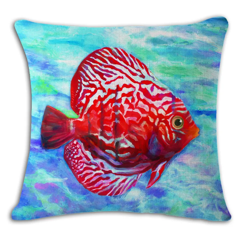 

Beautiful sea fish Cushion(No Filler) Polyester Family affection Sofa Car Seat family Home Decorative Throw Pillow