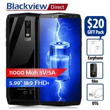 

Blackview P10000 Pro Smartphone 11000mAh 5V/5A 5.99" 18:9 FHD+ Display MTK6763 Octa Core Android 7.1 4G+64G Quad Cameras face ID
