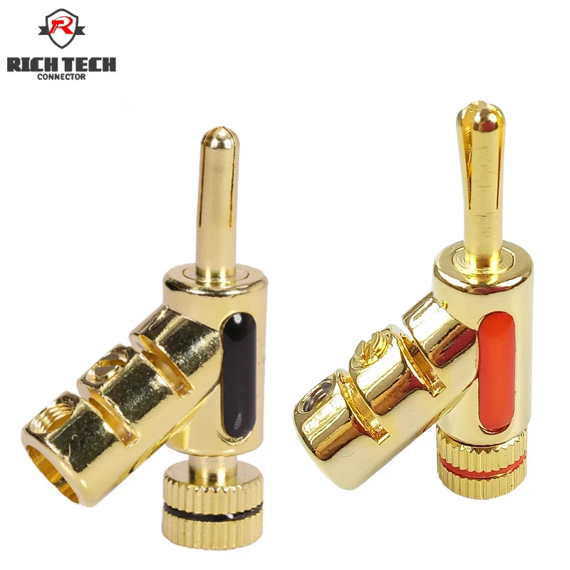 

8pcs black+red banana plug High Quality New Speaker Cable Banana Plug with Lock Speaker Amplifier Connector