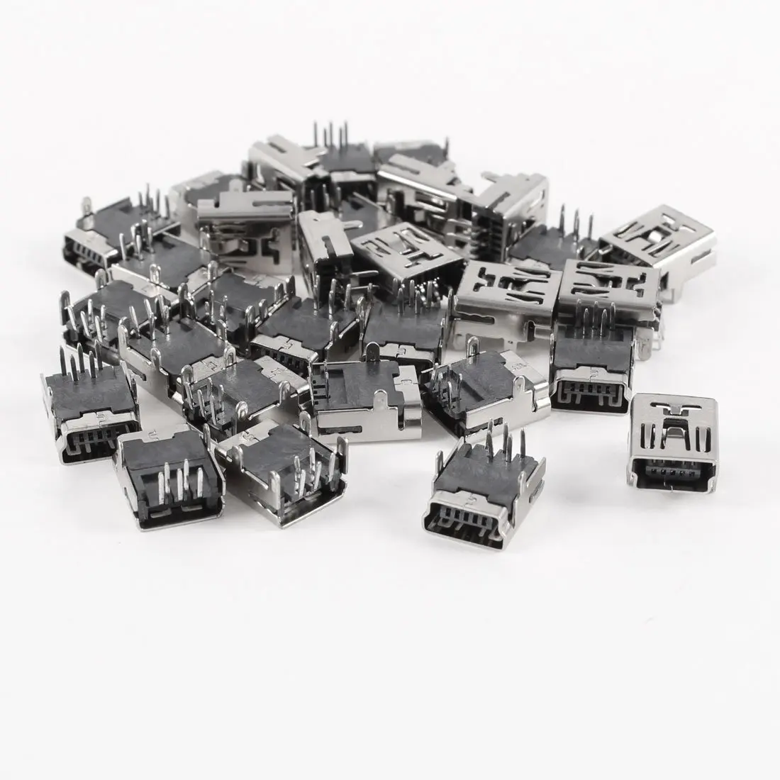 

High Quality 30 Pcs Mini USB Type B Female Socket 5-Pin Right Angle DIP Jack Connector