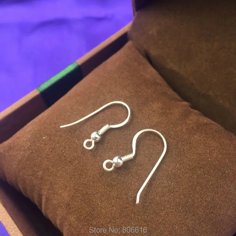 

" Fake One Penalty Ten " 20Pcs=10Pairs (Mark 925) With Spring Ball 925 Sterling Silver Earring Clasps Hooks Accessories