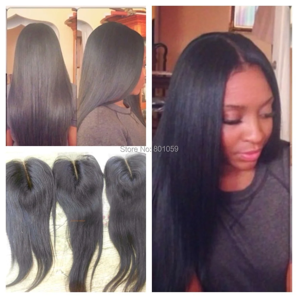 Virgin Lace Closure Mongolian Hair Free Invisible Part Straight