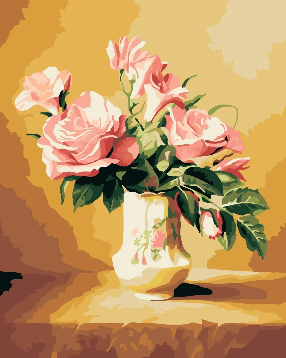 2015 The New Flower In Vase 22 Diy Digital Paint Drawing Kit Oil Painting By Number On Canvas Home Decor Wall Poster Gift Flower Patterns Posters Babiesflower Word Aliexpress