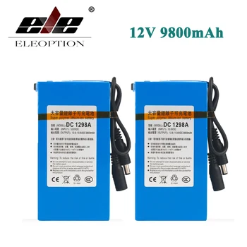

ELEOPTION DC1298A DC 12V 9800MAH Li-ion High Capacity Super Powerful Rechargeable Battery For Camera With Plug