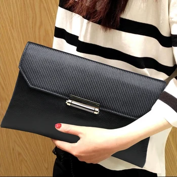 

Fashion Soft Genuine Leather Women Cover Clutches Bag Modern Shoulder Crossbody Bags for Birthday Gifts Vintage Big Card Purse
