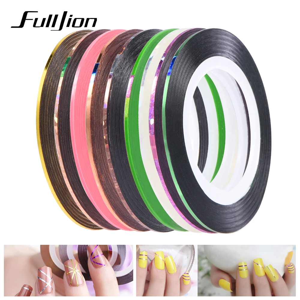 

Fulljion 10Pc/set Mixed Colors Nail Rolls Tape Line Nail Art Tips Decoration Sticker Nail Wraps Tools For Polish Gel Manicure