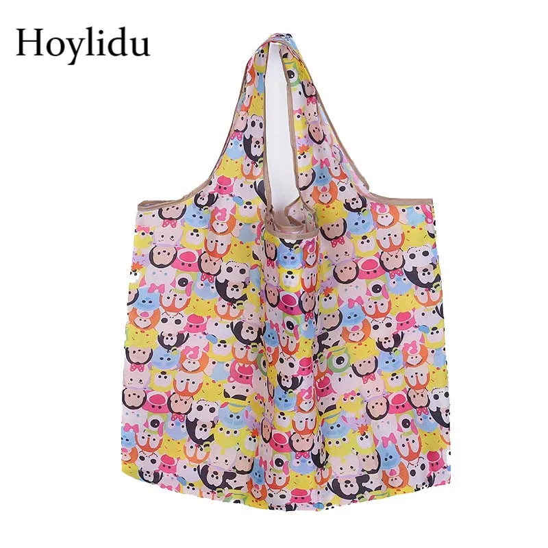 Cartoon Reusable Shopping Bag Recycle Waterproof Oxford Women Storage Handbags Supermarket Large Tote Bag Foldable Grocery Bags