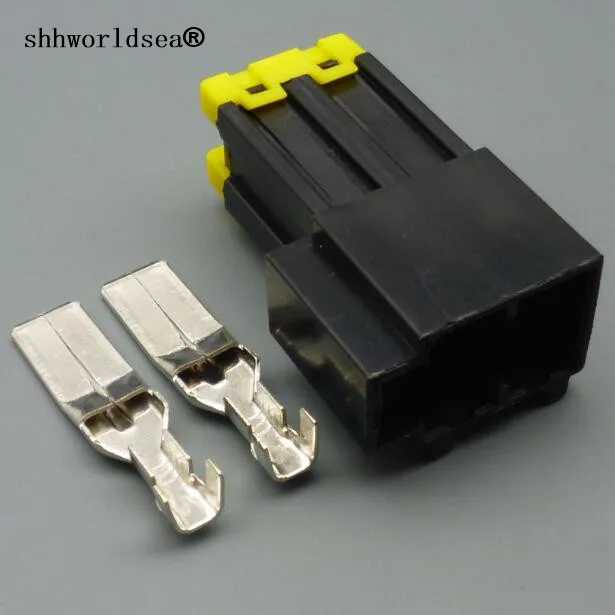 shhworldsea 2pin 9.5mm auto electric plug wiring harness connector
