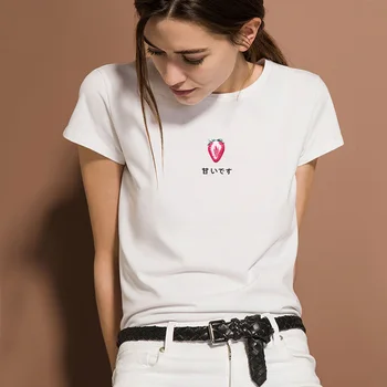 

Kpop Strawberry Tees Shirt Women Summer 2019 Harajuku Kawaii Strawberry T Shirt Tops Schoolgirl Streetwear Ulzzang Clothes