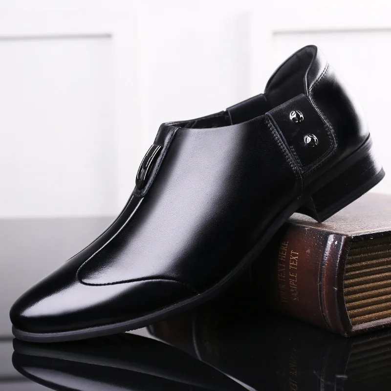 Merkmak/осенние мужские кожаные туфли размера плюс 38-44, мужские туфли в деловом стиле на плоской подошве,, дышащая мужская деловая обувь, Прямая поставка