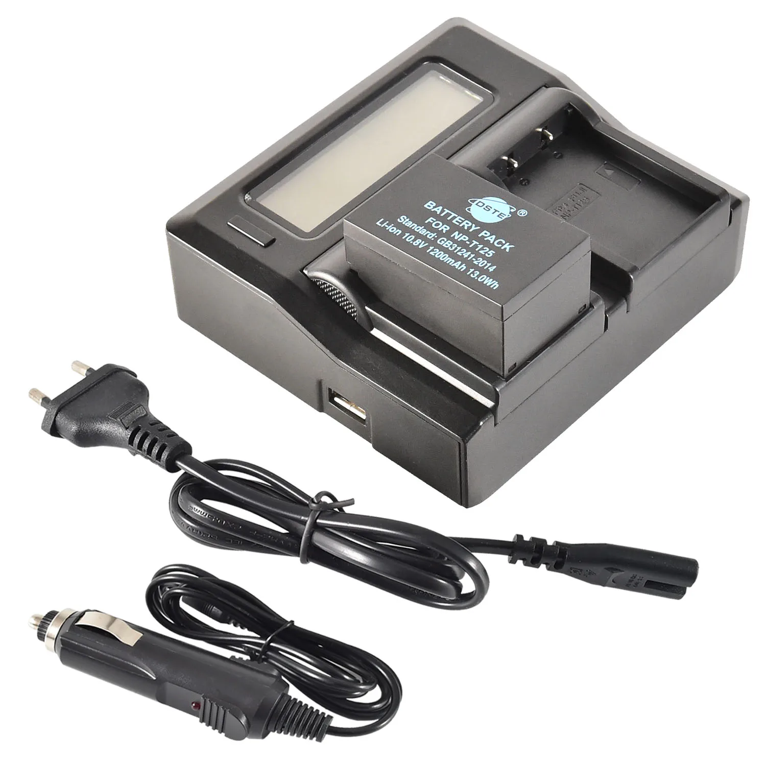 

DSTE Brand NP-T125 Battery + EU Plug Dual Battery Charger for Fujifilm GFX50S GFX50R GFX100 Camera and VG-GFX1 Battery Grip