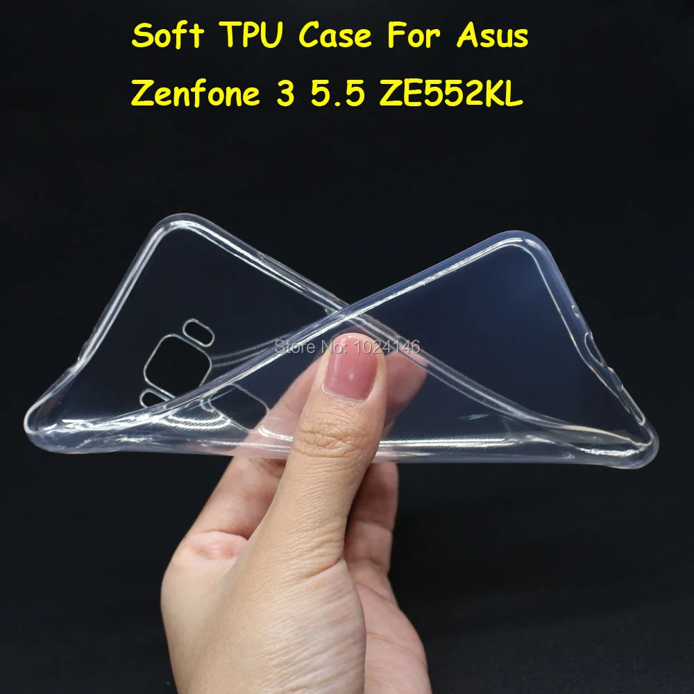 

New Slim Crystal Clear Transparent Soft TPU Back Case Cover Protection Skin For Asus Zenfone 3 5.5 ZE552KL Z012D 5.5 Inch