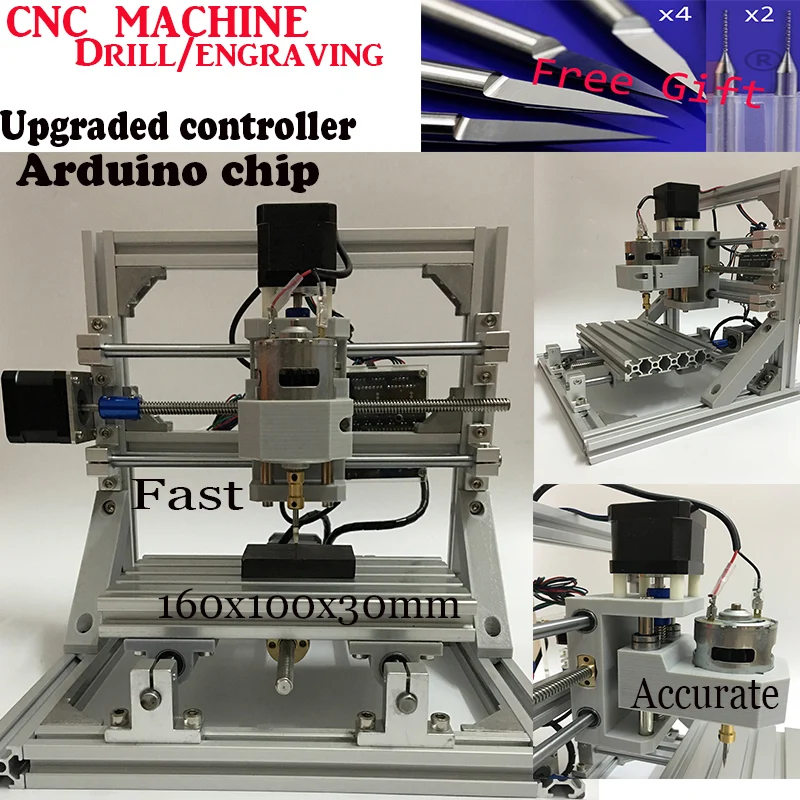 

1610 CNC engraving machine+3000mw laser ,PCB Milling Machine CNC Wood Carving Mini Engraving router,can replace ER11