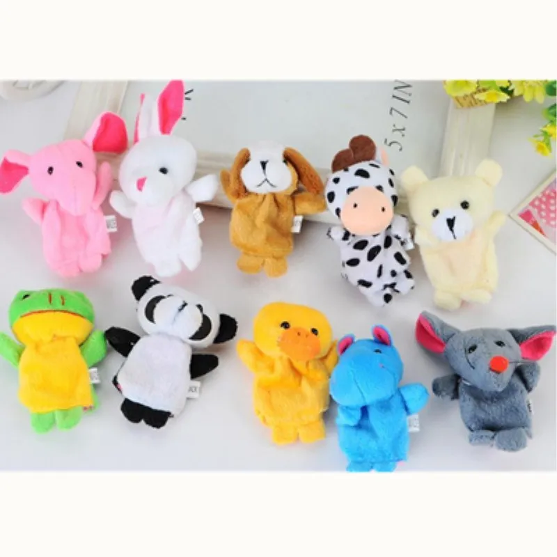 Лидер продаж Пакет Детские Дети Finger животных Обучающие История игрушки куклы Ткань плюшевые 3 вида стилей - Цвет: 10PCS