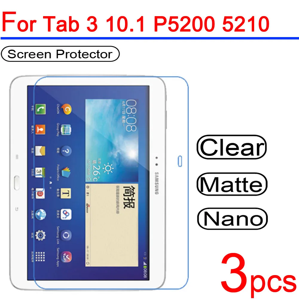 

3pcs Ultra Clear LCD Screen Protector Cover for Samsung Galaxy Tab 3 lite 7.0 8.0 10.1 P5200 P3200 T210 T310 Protective Film