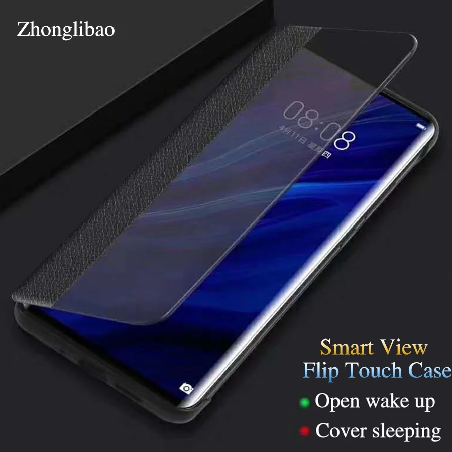 

Smart View Flip Touch Case for Huawei P30 P20 Mate 20 10 9 Pro Original Leather 360 Full Protective Cover Huwei P30pro Coque