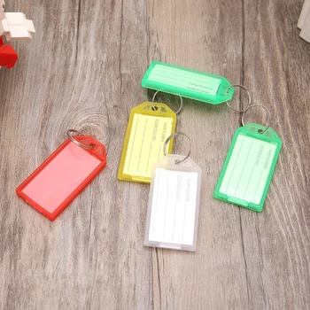 

5 PCS Plastic Key Tags With Ring Keychain Key ID Label Luggage Name Keyring Tag Memory Sticks