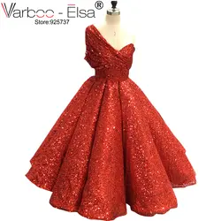 VARBOO_ELSA одно плечо Sexy Арабский Кафтан Дубай красный Gliter бальное платье Формальное вечернее вечерние платье элегантные платья