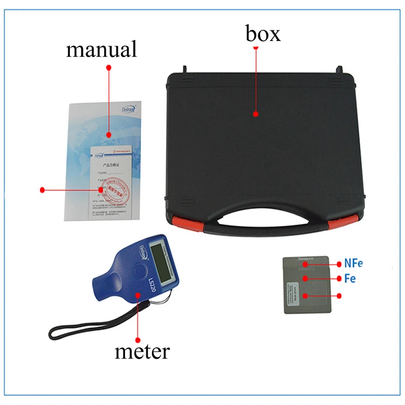 Linshang тестер толщины покрытия краски er 0-2000 мкм 0,1 мкм LS220 датчик толщины покрытия зонд Fe/NFe