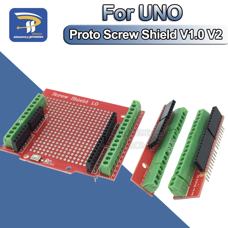 

New Standard Proto Screw Shield V1.0 V2 Assembled Prototype Terminal Expansion Board for Arduino UNO Opening Source Reset Button