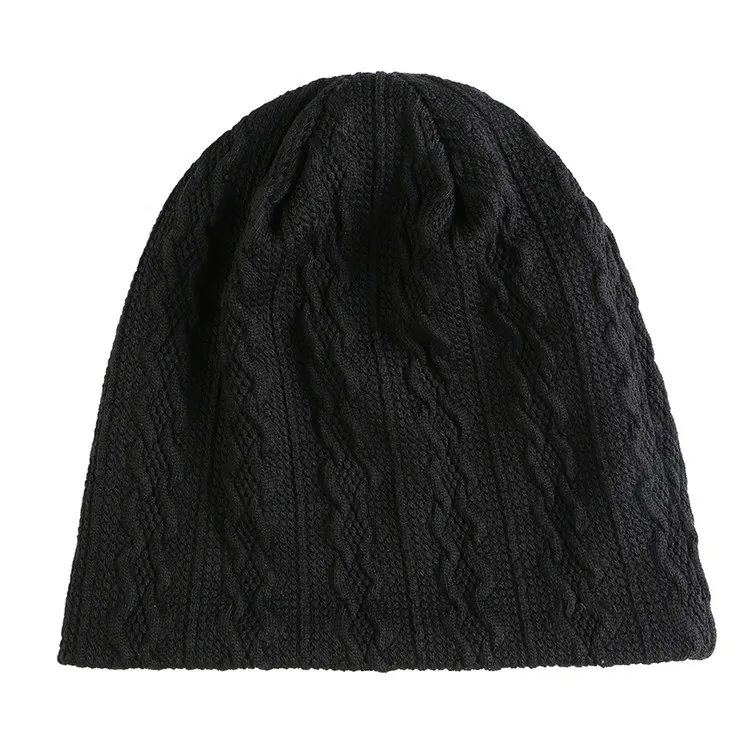 2018 Winter New Knitted Lining Plus Cotton Women's Hats Men Hat a Cap Beanie Hats Soild Color Skullies & Beanies ACI168 (6)