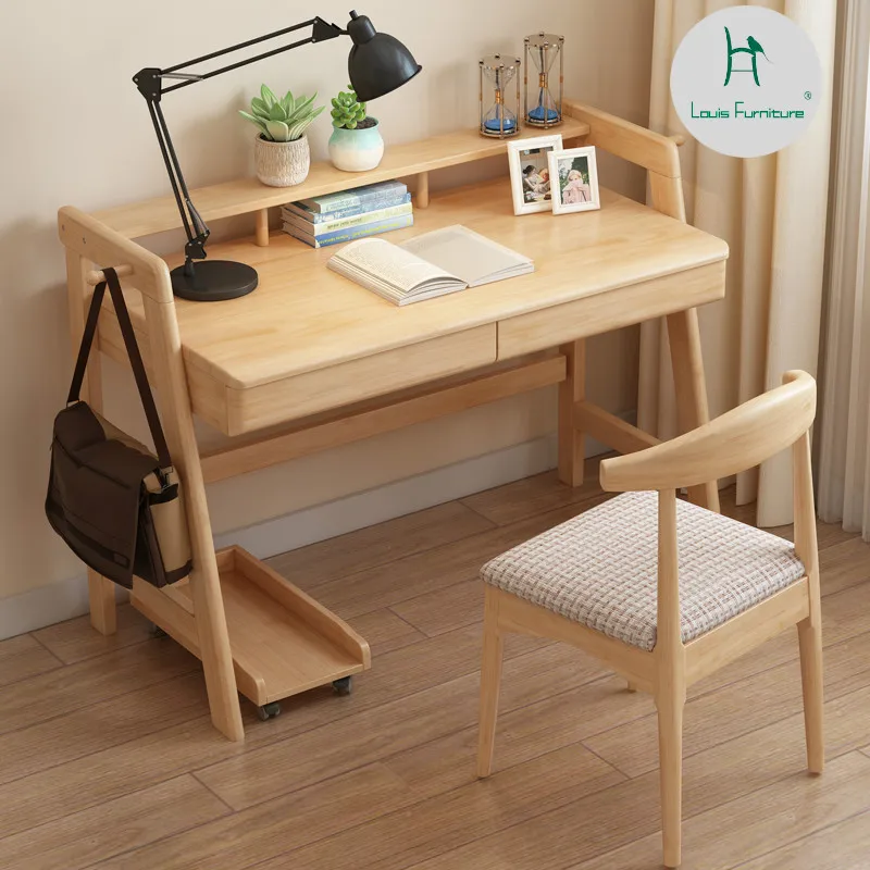 Louis Fashion Computer Desks Nordic Solid Wood Minimalist Home