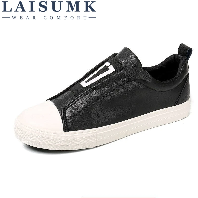 

LAISUMK 2019 Spring Men Light Loafers Handmade Man Driving Shoes Men's Fashion Boat Peas Shoe Man Non-slip Flats Size 39-44