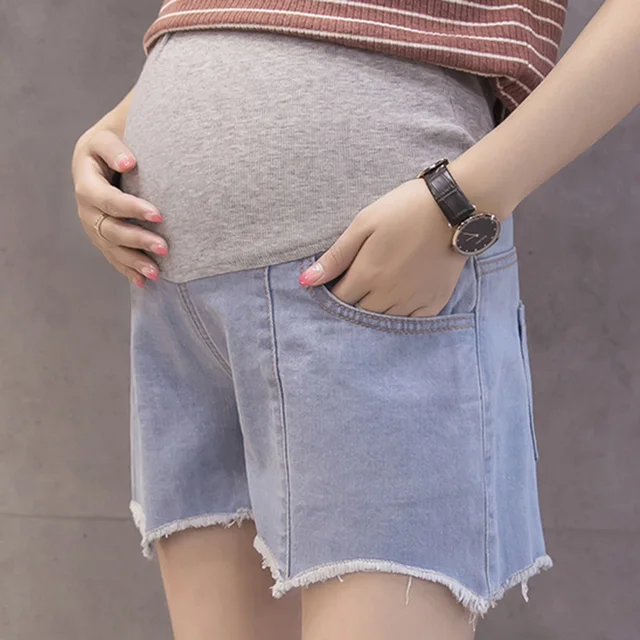 Denim Blue Maternity Shorts for Pregnant Women Maternidade Pregnancy ...