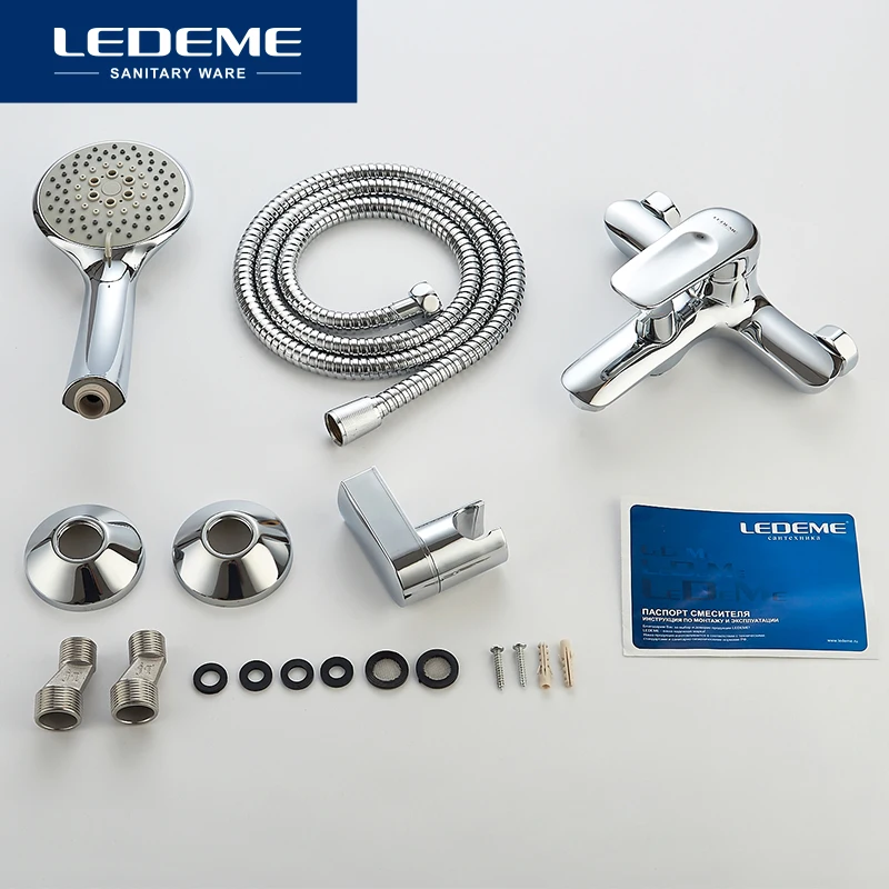LEDEME Смеситель для ванны с коротким изливом. латунь Цвет: хром L3248|shower shower|shower