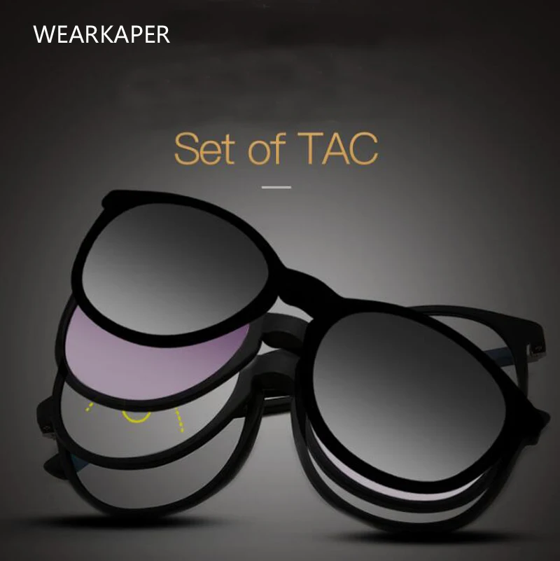 Прогрессивные очки для чтения Для мужчин Для женщин с защитой от УФ-излучения 4 клип на TR90 солнцезащитные очки поляризованные очки для близоруких очков оправа 1,0-3,0