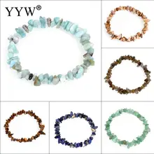 12 цветов натуральный браслет с драгоценным камнем заживляющий эластичный Шарм чип бусины хрустальные браслеты для женщин модные ювелирные изделия бохо браслеты