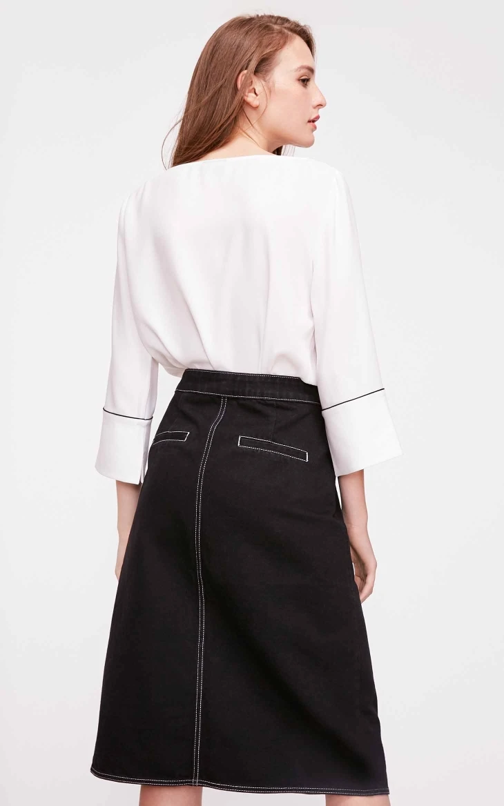 Vero Moda New Women's Decorative Zip A-lined Denim Skirt | 318337519