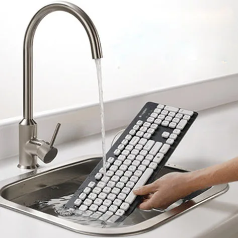 

Washable Keyboard Waterproof Wired Keyboard Slim chocolate washable vintage typewriter keyboard Soak Washing  Keyboard