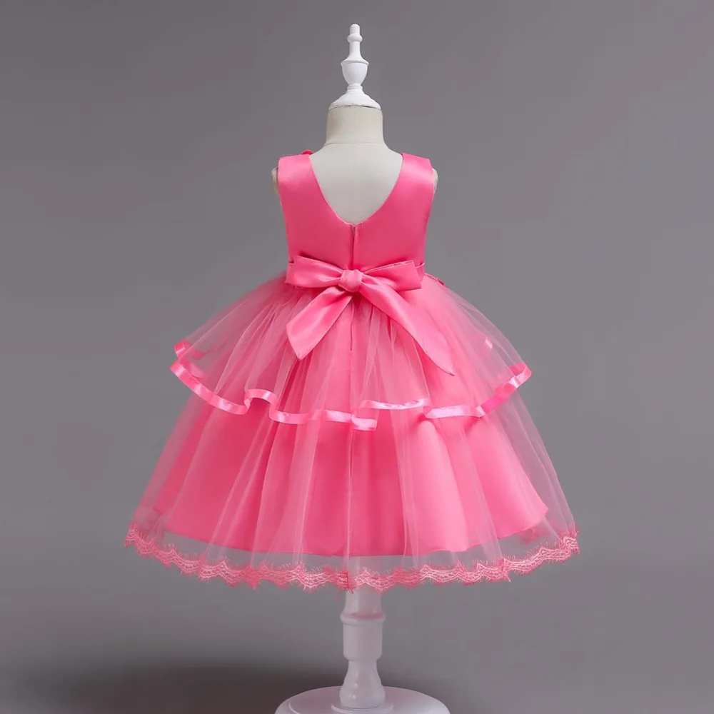 2018 Tule Little Girls Dresses Flower Princess Dress Child Wedding White Party Evening Clothing Kid Costume For Girls 8 12 Years (19)