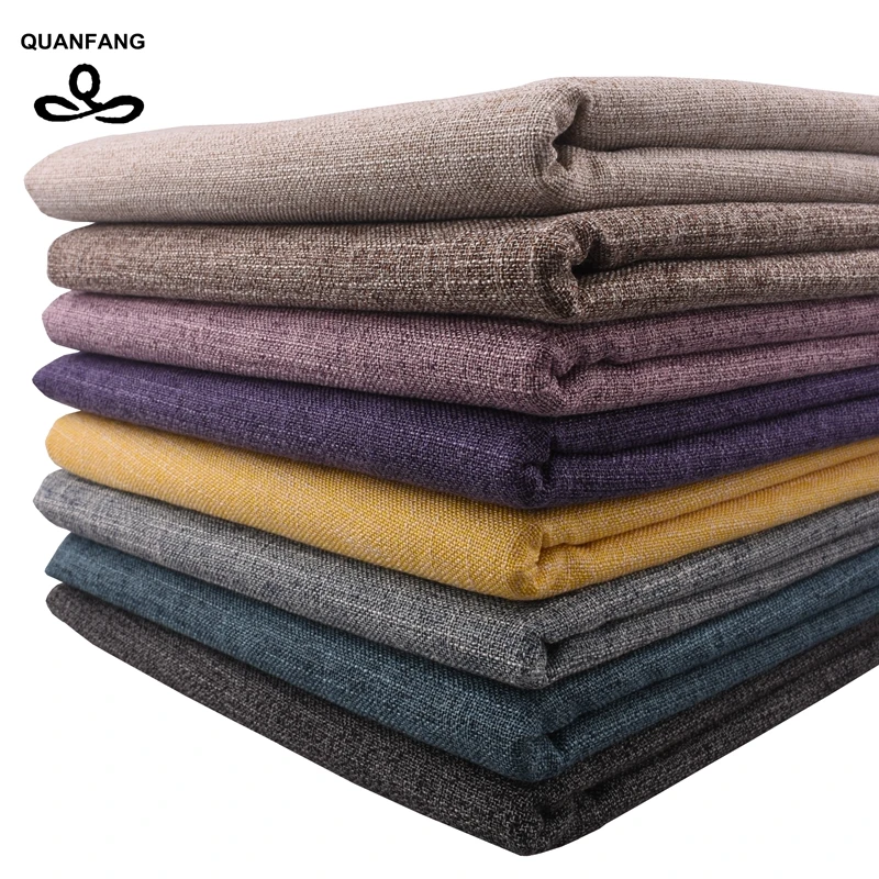 

QUANFANG Solid colr Cotton Linen Fabric For Patchwork Quilting DIY & Sewing/Sofa/Table tecidos a metro Half meter