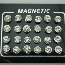 24 шт./лот 4/5/6/7 мм круглый кристаллический горный хрусталь Магнитный плаг-обманка серьги для похудения Похудение магнитное здоровье, ювелирные изделия