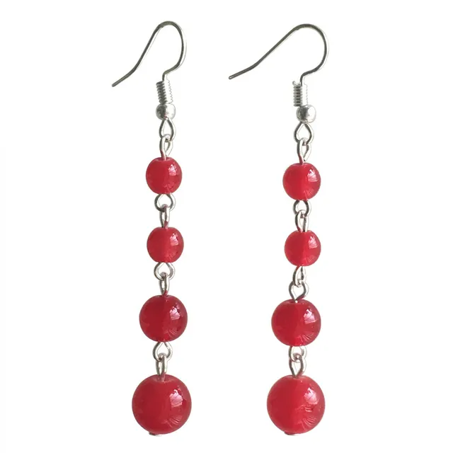 New Pattern Handmade Fashion Long Eardrop Earrings Red Gl Beads New Pattern Handmade Fashion Long Eardrop Earrings Red Gl Beads Elegant Dangle Earring Women Accessories Valentine S