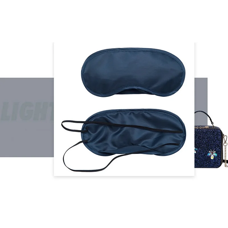 light Navy Маска для сна удобная мягкая с повязкой на глаза для ночного сна легкая дышащая маска для век для сна для путешествий из полиэстера - Цвет: light Navy