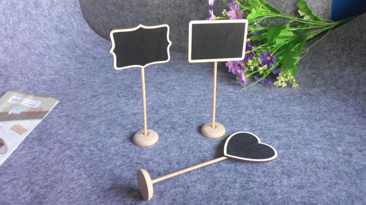 

1 Handmade board cute mini blackboard wooden price tag holder banquet table decoration home roon decoration