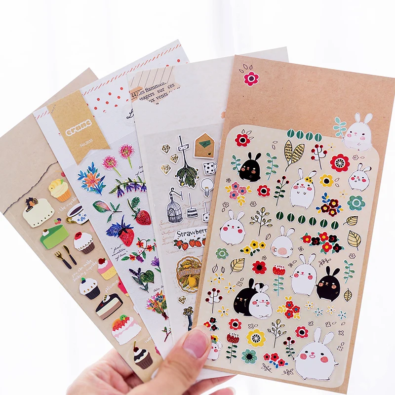 

Cute Kawaii Little Monsters Hand Diary Decoration Bronzing Sticker Gilding Cartoon Animal Lovely Korea Stationery Girl Kids Gift