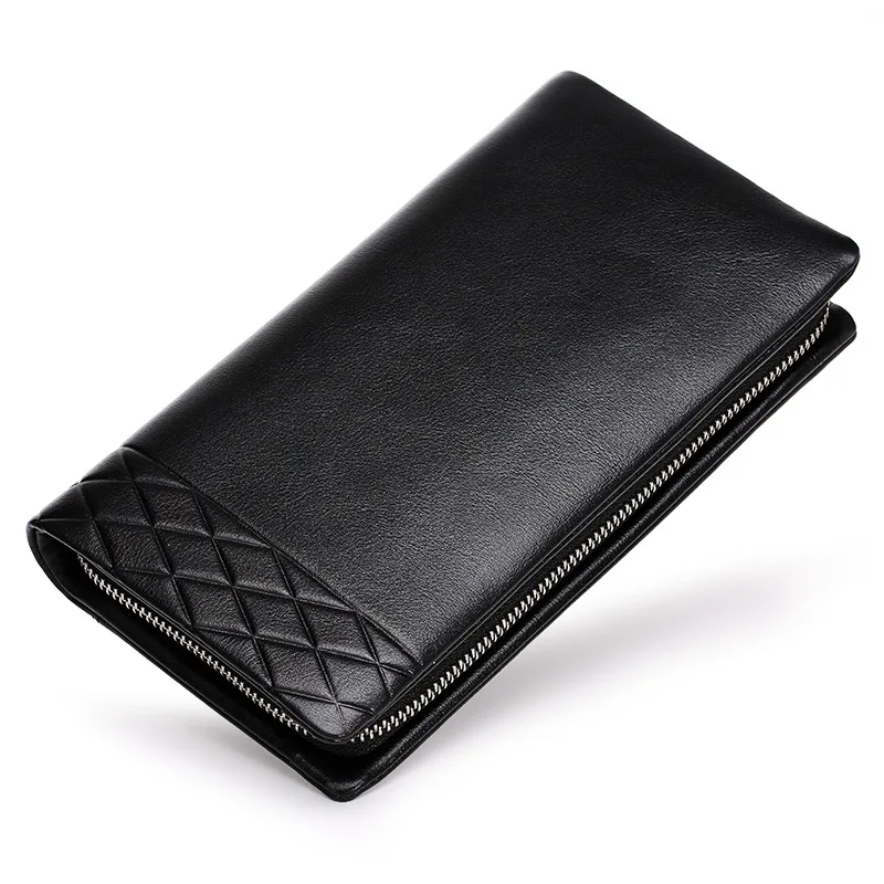 

LUENSRO Large Capacity Genuine Leather Man Wallet Card Holder Credit Card Coin Purse Men Wallets Male Clutch Wallet Men Wallets