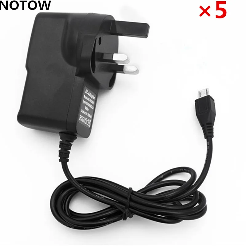 NOTOW(5 шт/лот) UK Plug 5 V 2A Micro USB адаптер для настенного зарядного устройства Шнур для Android смартфонов планшетных ПК