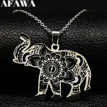 2021 mode Schwarz Silber Farbe Edelstahl Kette Halskette für Frauen Elefanten Choker Halskette Schmuck collares mujer N18748