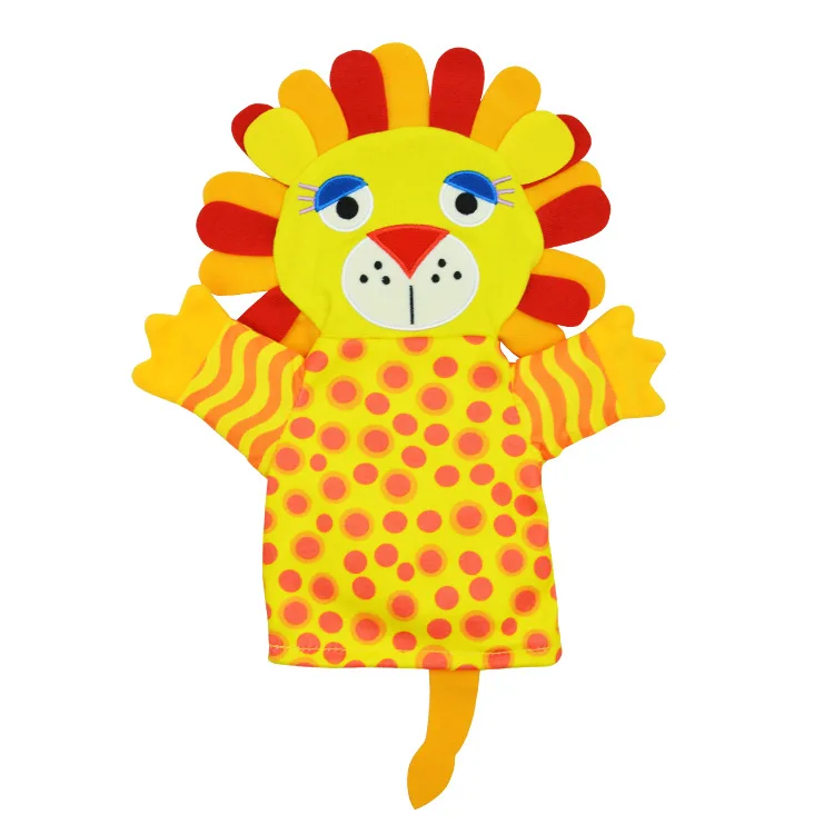 1 шт. Sozzy Современная мультяшная детская игрушка пальчиковые куклы ручная Перчаточная кукла перчатки с изображением животных для детей - Цвет: Lion